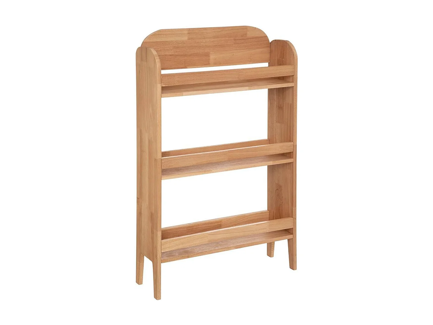 Bibliothèque meuble de rangement en bois pour enfant avec 3 étagères, coloris naturel - Longueur 58,5 x Profondeur 18,5 x Hauteur 100 cm