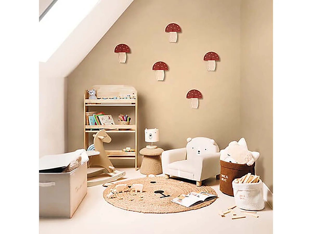 Bibliothèque meuble de rangement en bois pour enfant avec 3 étagères, coloris naturel - Longueur 58,5 x Profondeur 18,5 x Hauteur 100 cm