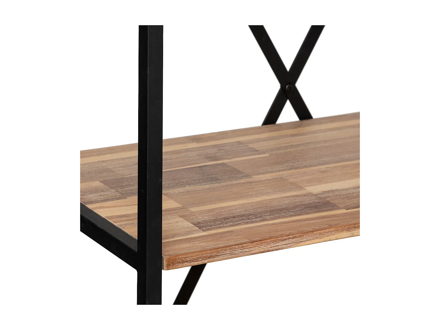 Bibliothèque Etagère 5 niveaux coloris bois et métal noir - Longueur 90 x Hauteur 180 x profondeur 35 cm