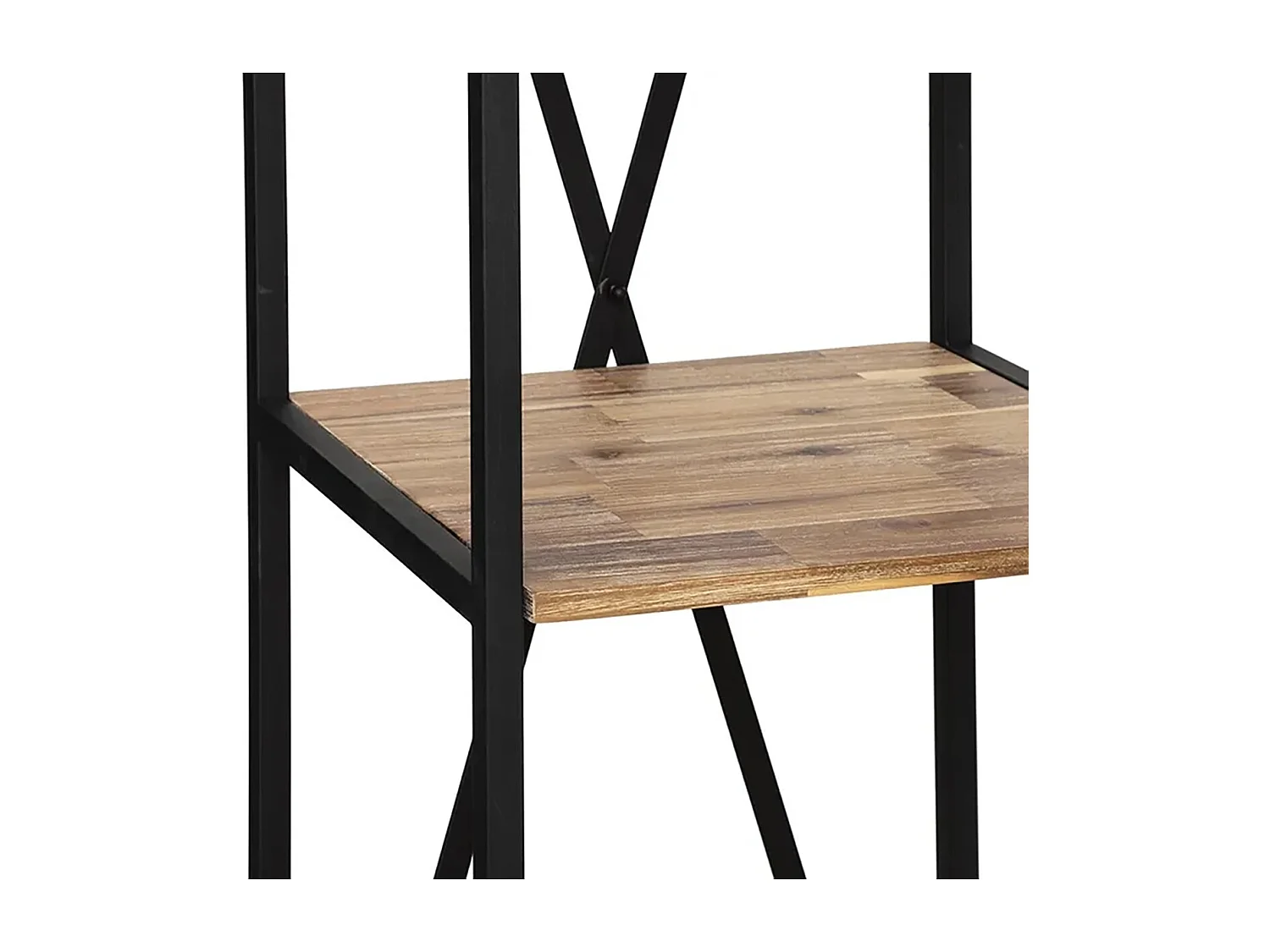 Bibliothèque Etagère 5 niveaux coloris bois et métal noir - Longueur 45 x Hauteur 180 x profondeur 35 cm