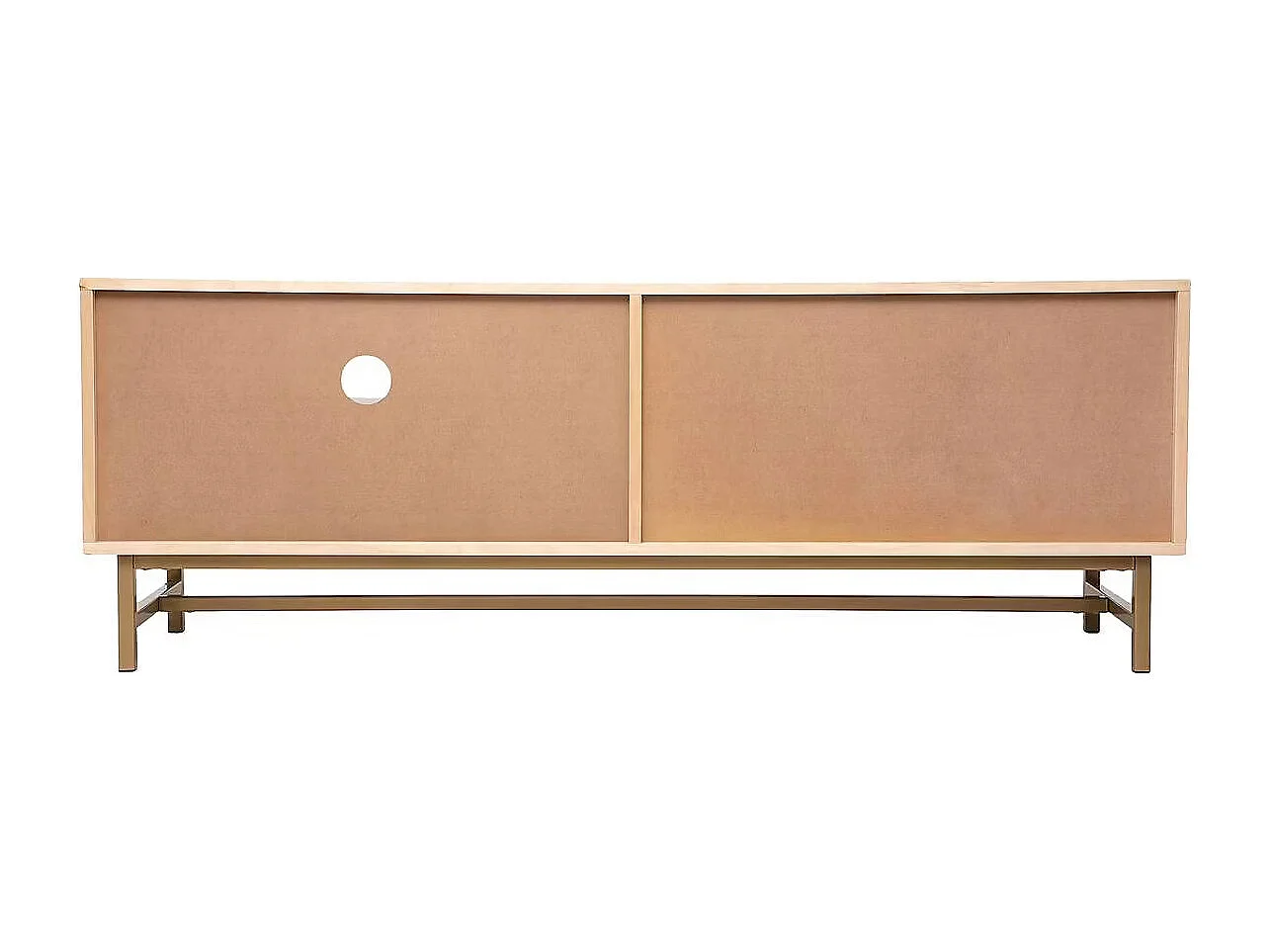 Meuble TV avec 1 porte cannage rotin - Longueur 140 x Profondeur 40 x Hauteur 50 cm