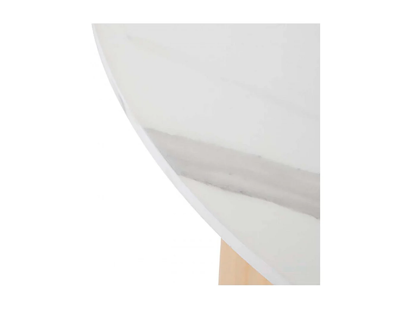 Table basse ronde avec plateau effet marbre blanc - Diamètre 70 x Hauteur 40 cm