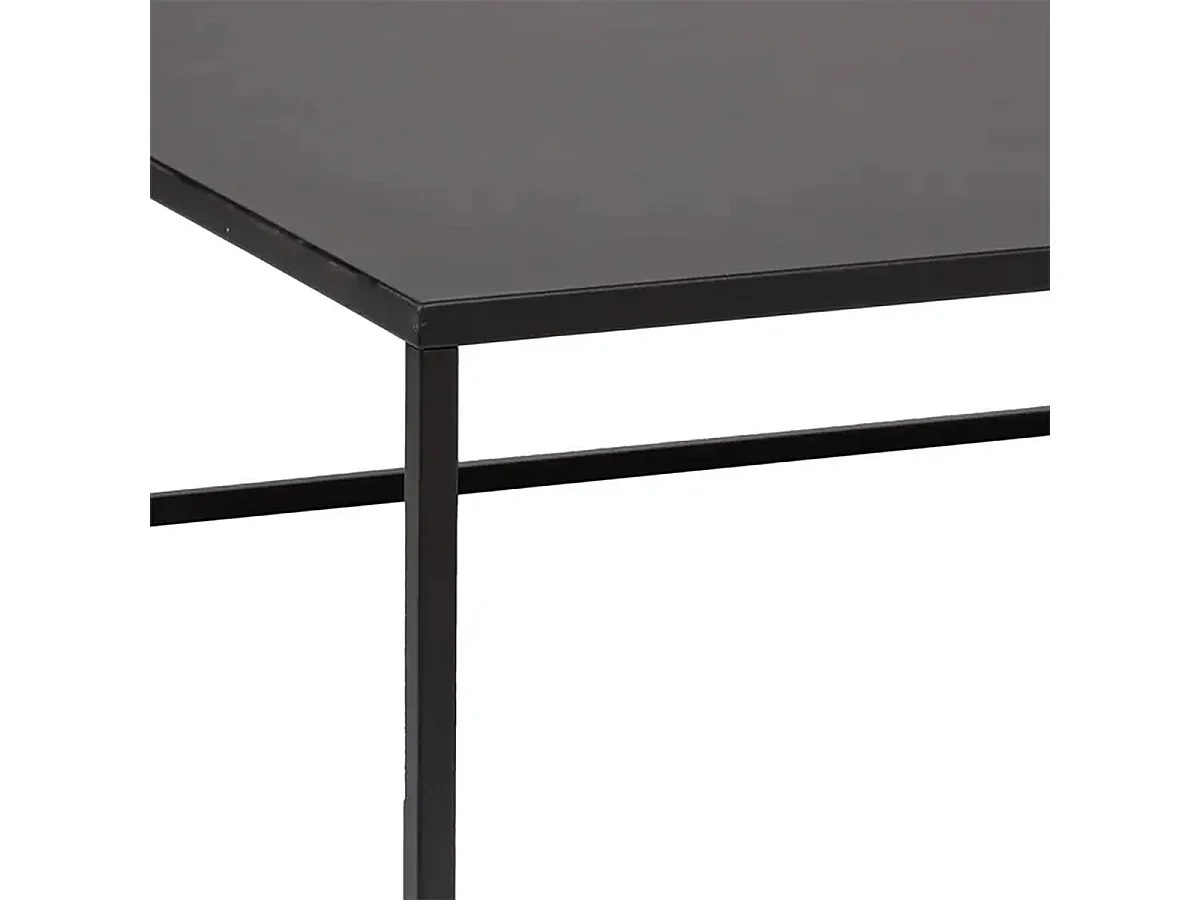 Table Basse Carrée en métal noir - Longueur 100 x Profondeur 100 x Hauteur 36 cm