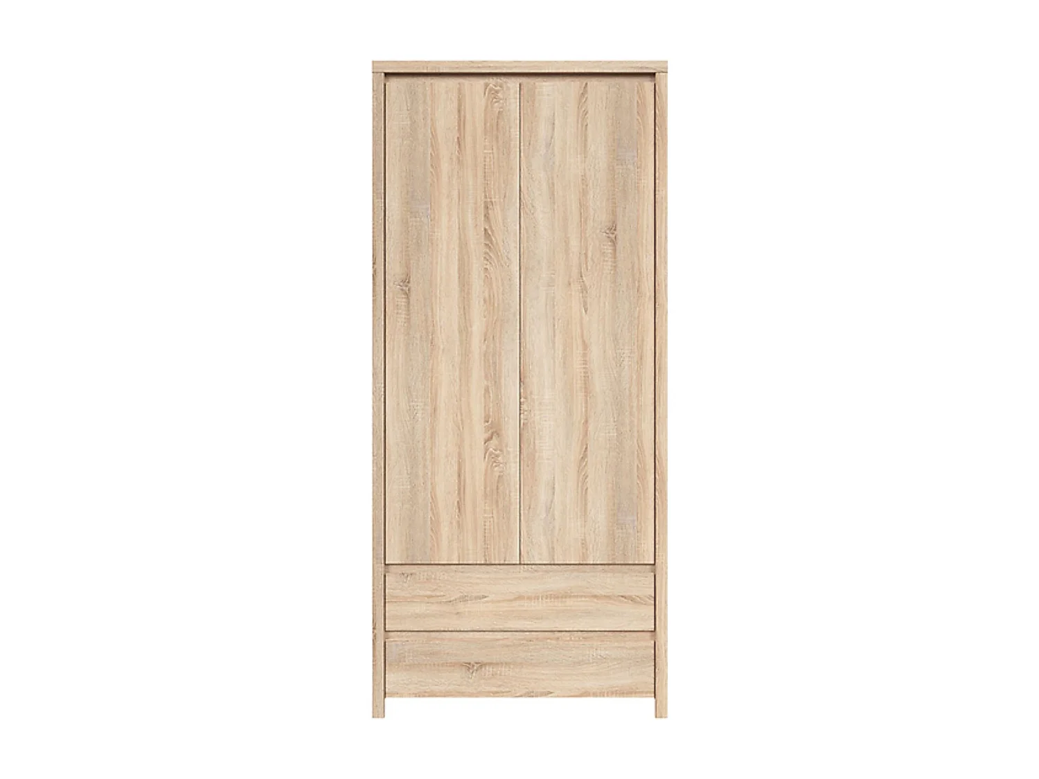 Bibliothèque armoire placard à 2 portes et 2 tiroirs, coloris chêne Sonoma - Longueur 90 x Profondeur 40,5 x Hauteur 200,5 cm