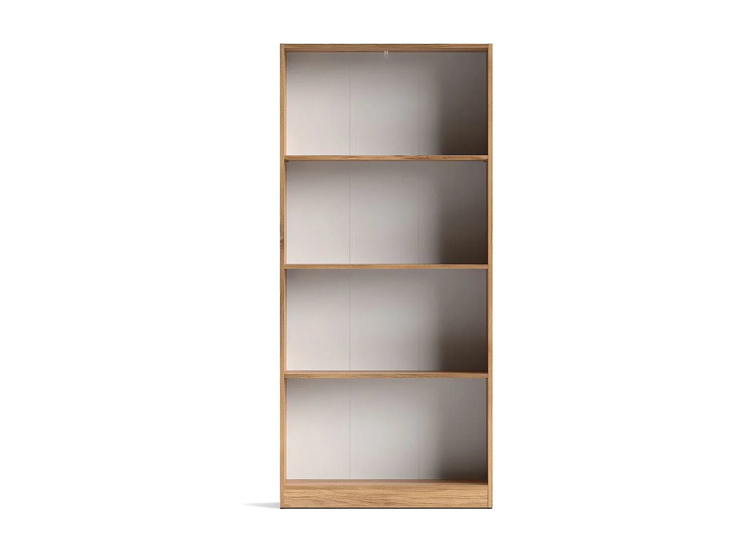 Bibliothèque 4 étagères coloris Beige/chêne Mauvella - Longueur 80 x Hauteur 180 x Profondeur 24,5 cm