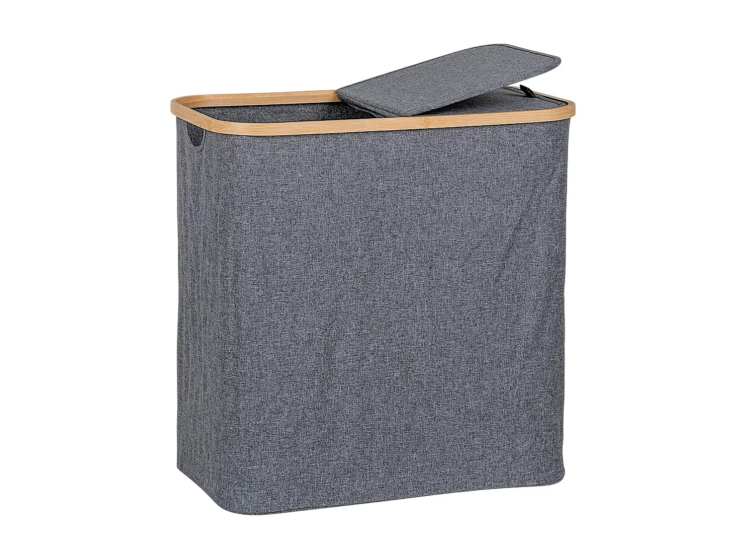 Panier à linge gris avec couvercle