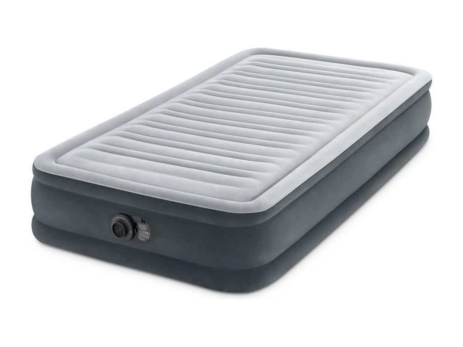 Colchón Inflable Eléctrico Individual Confort 191x99 cm Gris Claro con Tecnología Fiber Tech y Bomba Integrada