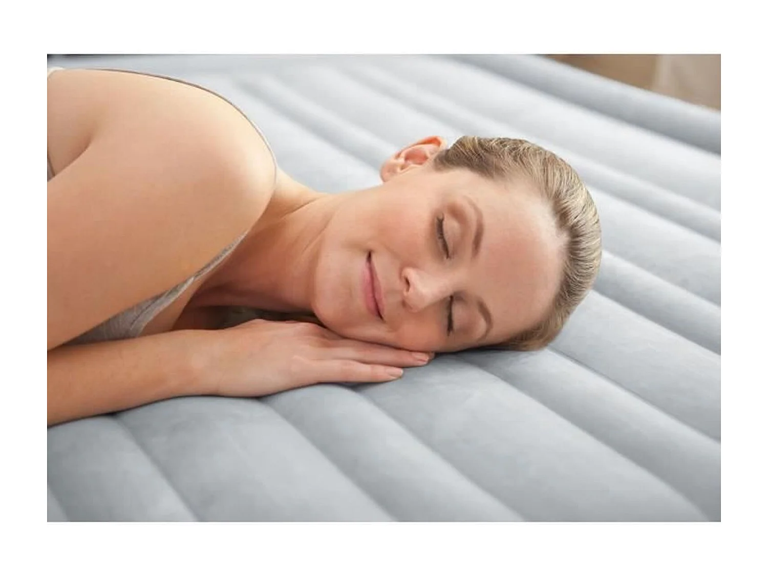 Colchón Inflable Eléctrico Individual Confort 191x99 cm Gris Claro con Tecnología Fiber Tech y Bomba Integrada