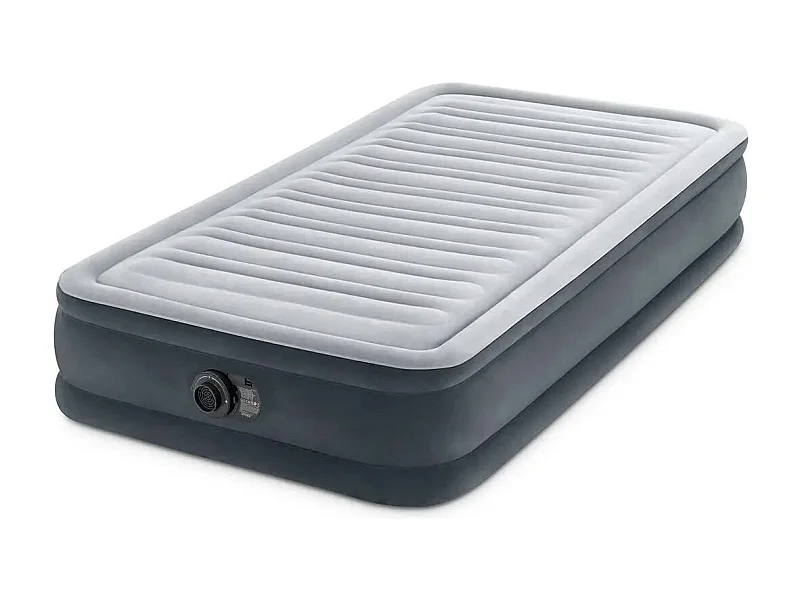 Colchón Inflable Eléctrico Individual Confort 191x99 cm Gris Claro con Tecnología Fiber Tech y Bomba Integrada