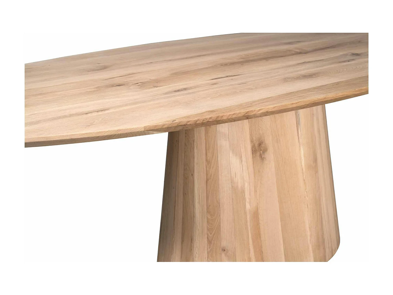 Table à manger ovale bois de chêne et pied central 210 cm LEXTON