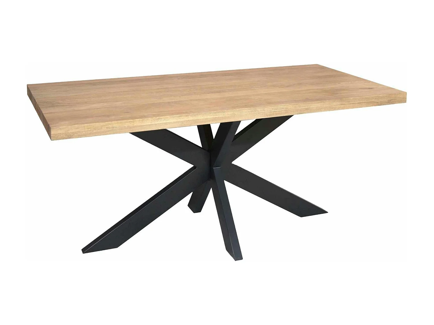 Table rectangulaire bois clair pied central 160 cm RIVANO