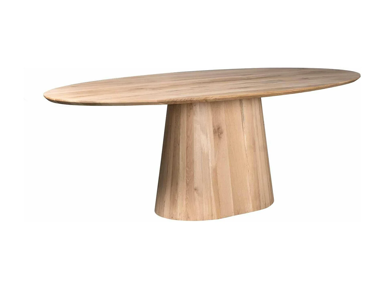 Table à manger ovale bois de chêne et pied central 240 cm LEXTON
