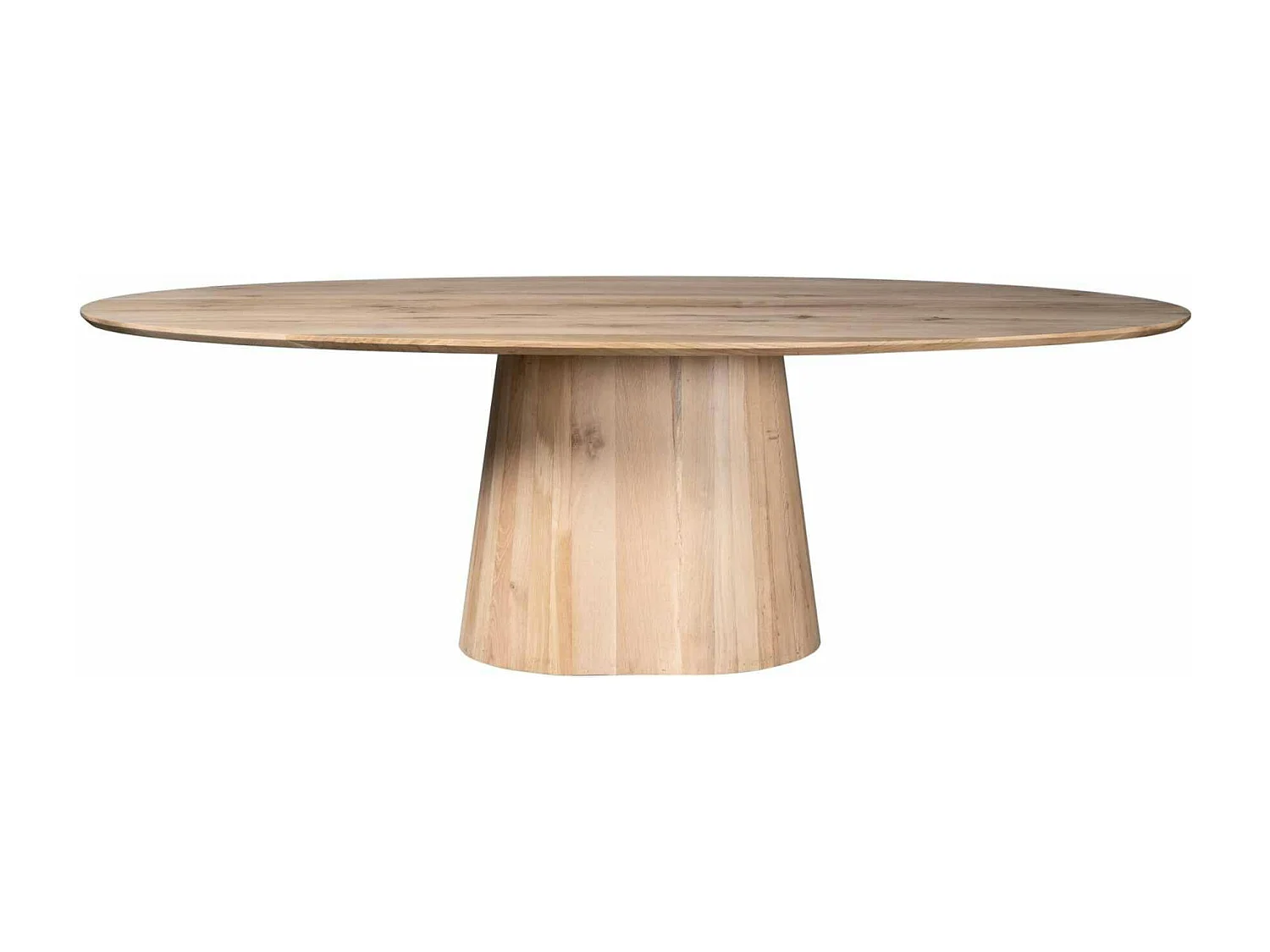Table à manger ovale bois de chêne et pied central 240 cm LEXTON