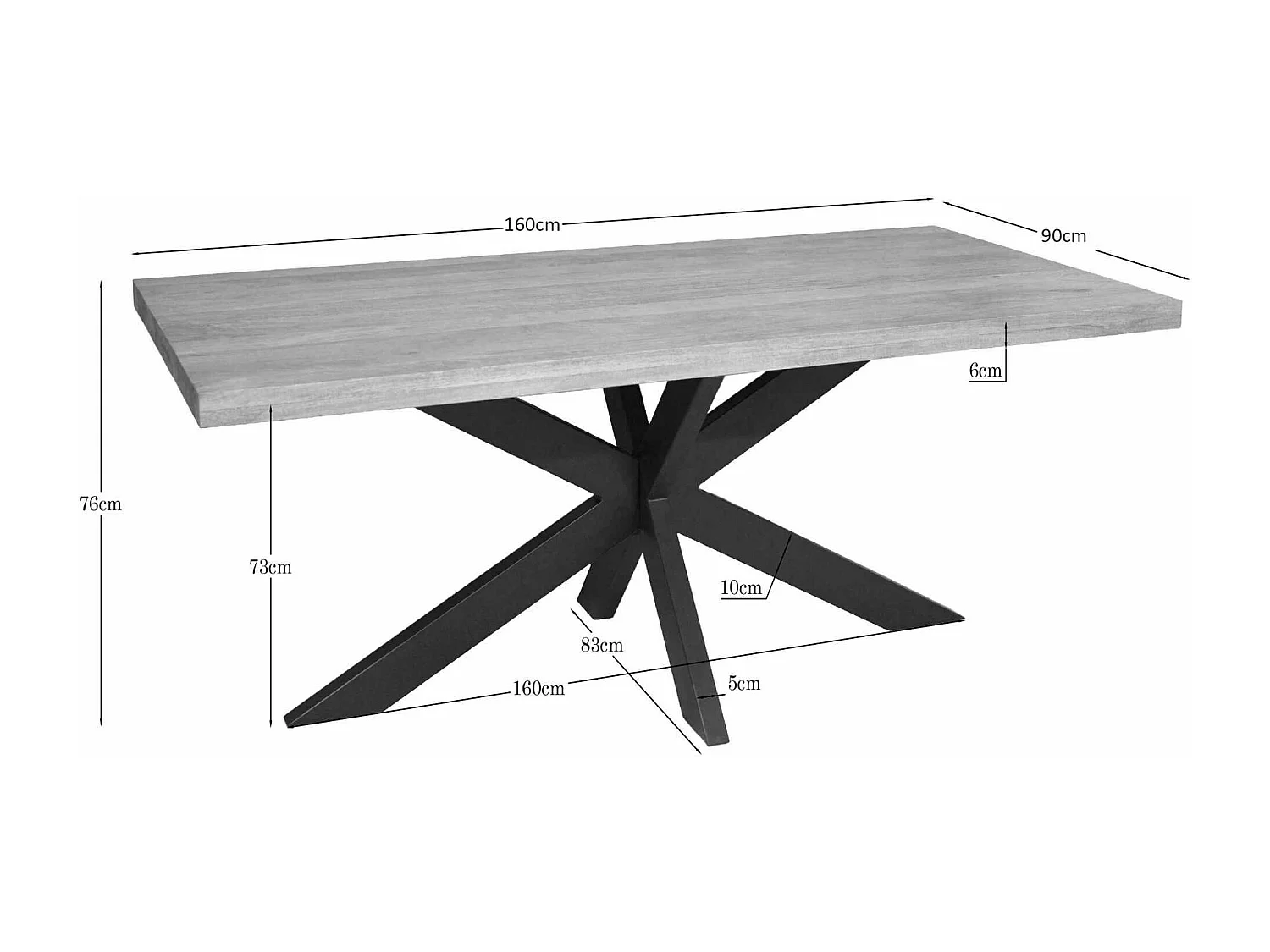 Table rectangulaire bois clair pied central 200 cm RIVANO