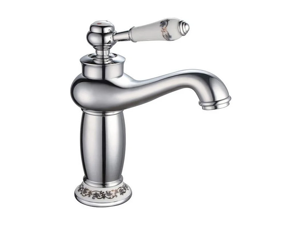 MARPLE eengreeps wastafelmengkraan chroom, keramische cartridge 35 mm, waterbesparing, messing body, RVS flexibele slang F3/8