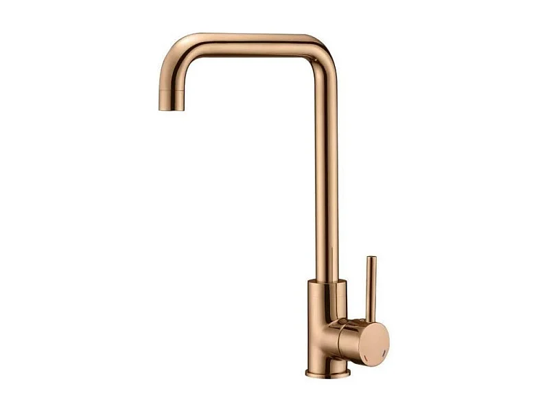 Rubinetto Miscelatore Cucina Kiloo Oro Rosa PVD, Cartuccia Ceramica Ø35 mm, Beccuccio Mobile, Risparmio Idrico