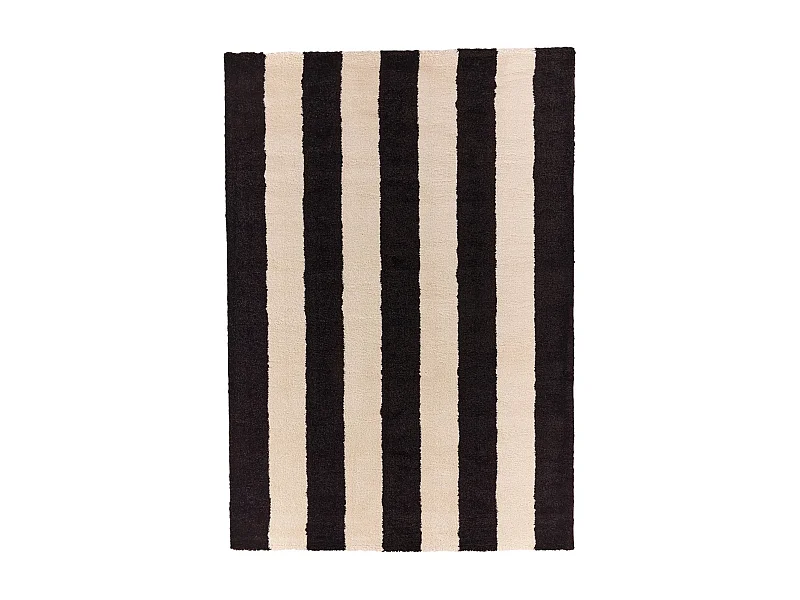 Tapis intérieur rayures noir et blanc 160x230cm - Pablo