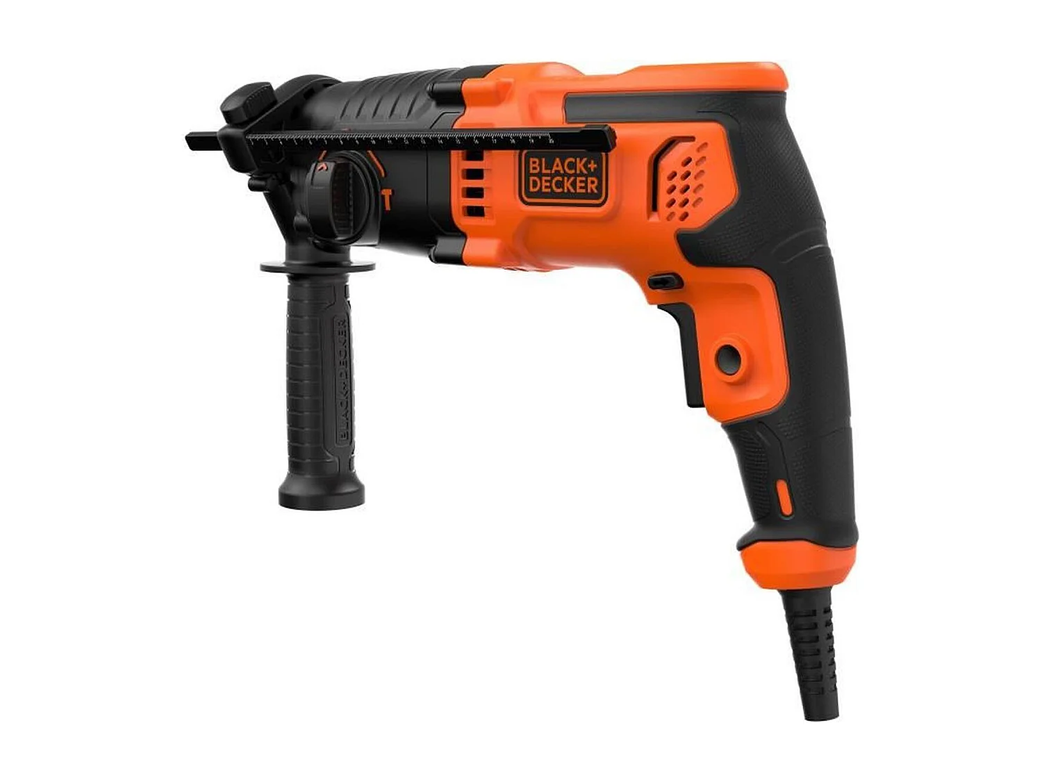 Martelo perfurador com fio BLACK+DECKER BEHS01-QS 650W SDS+ 3 modos, 16 mm concreto, entregue com 2 brocas