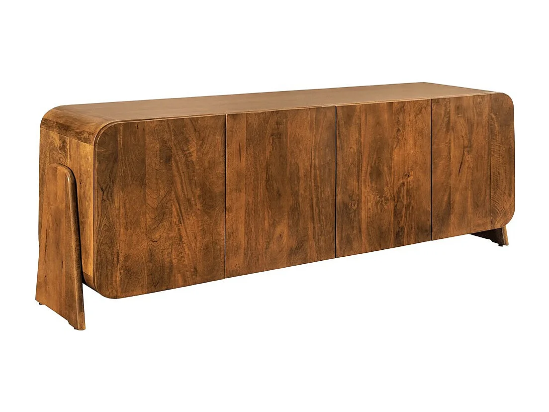 Buffet 175 cm 4 deuren massief hout bruin - Collectie NATURA