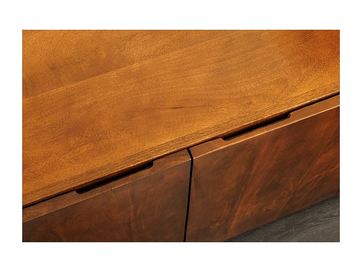 Buffet 175 cm 4 deuren massief hout bruin - Collectie NATURA