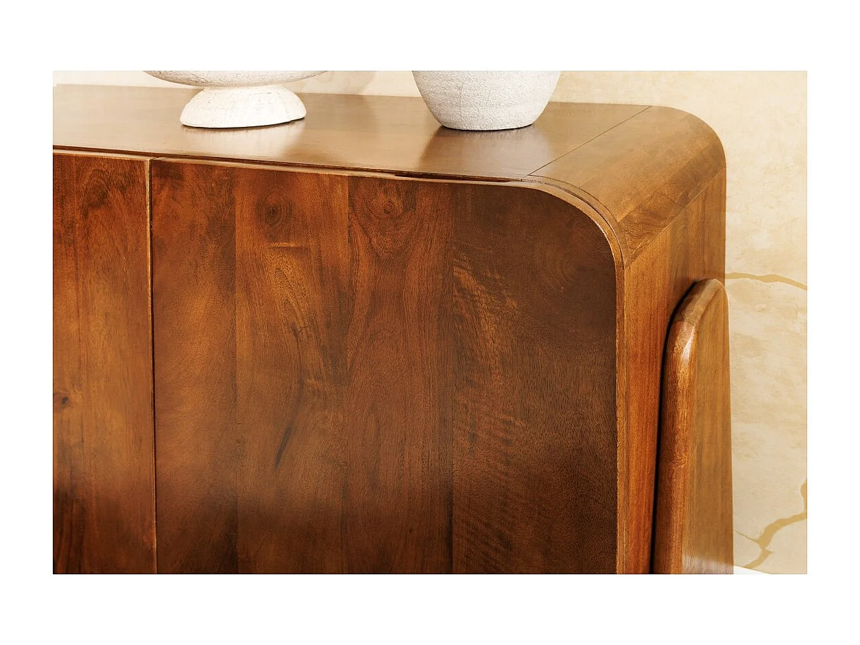 Buffet 175 cm 4 deuren massief hout bruin - Collectie NATURA