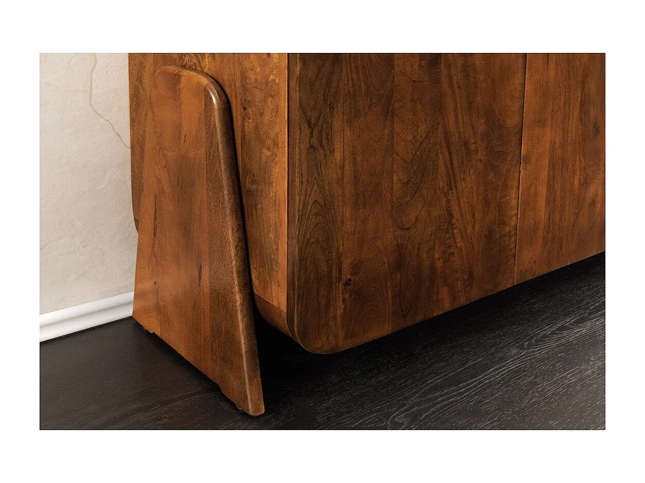 Buffet 175 cm 4 deuren massief hout bruin - Collectie NATURA