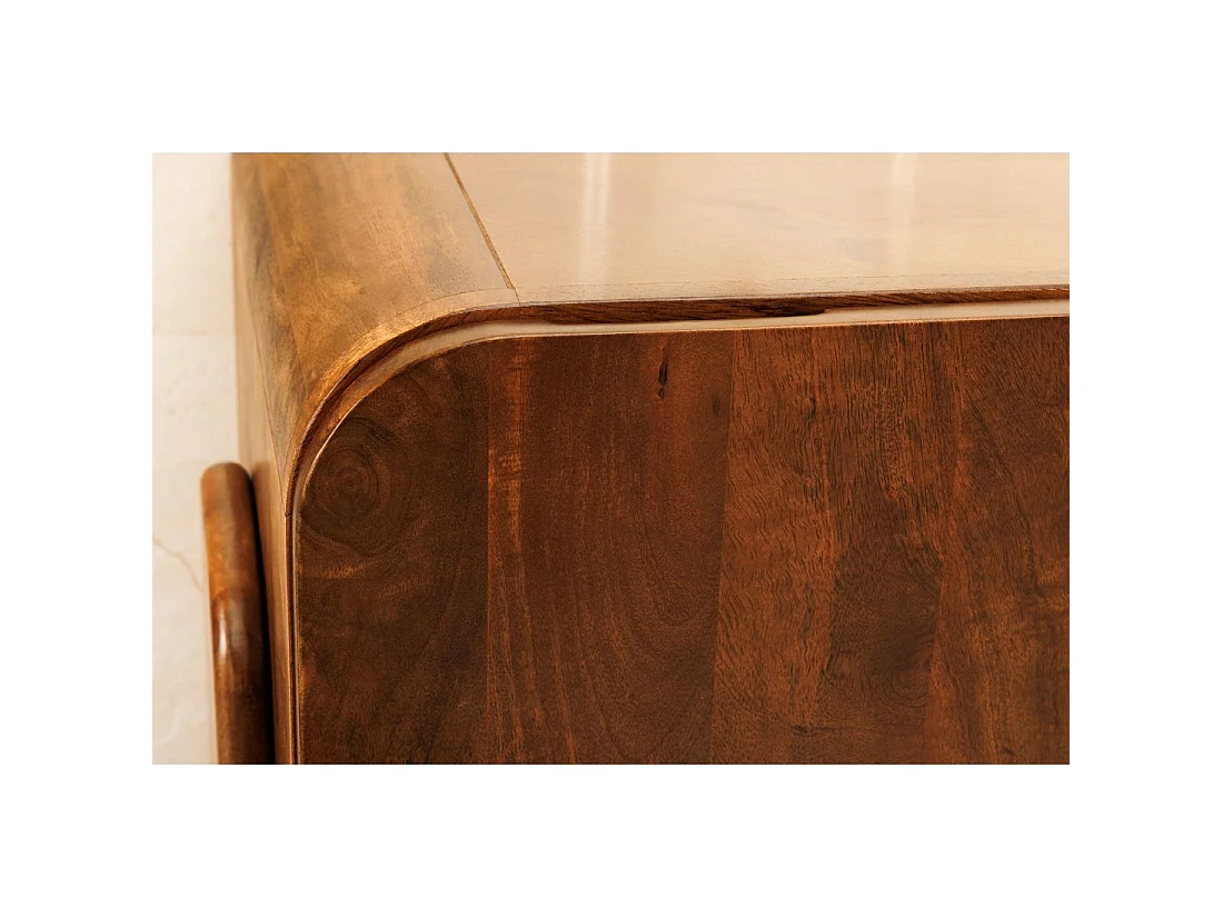 Buffet 175 cm 4 deuren massief hout bruin - Collectie NATURA