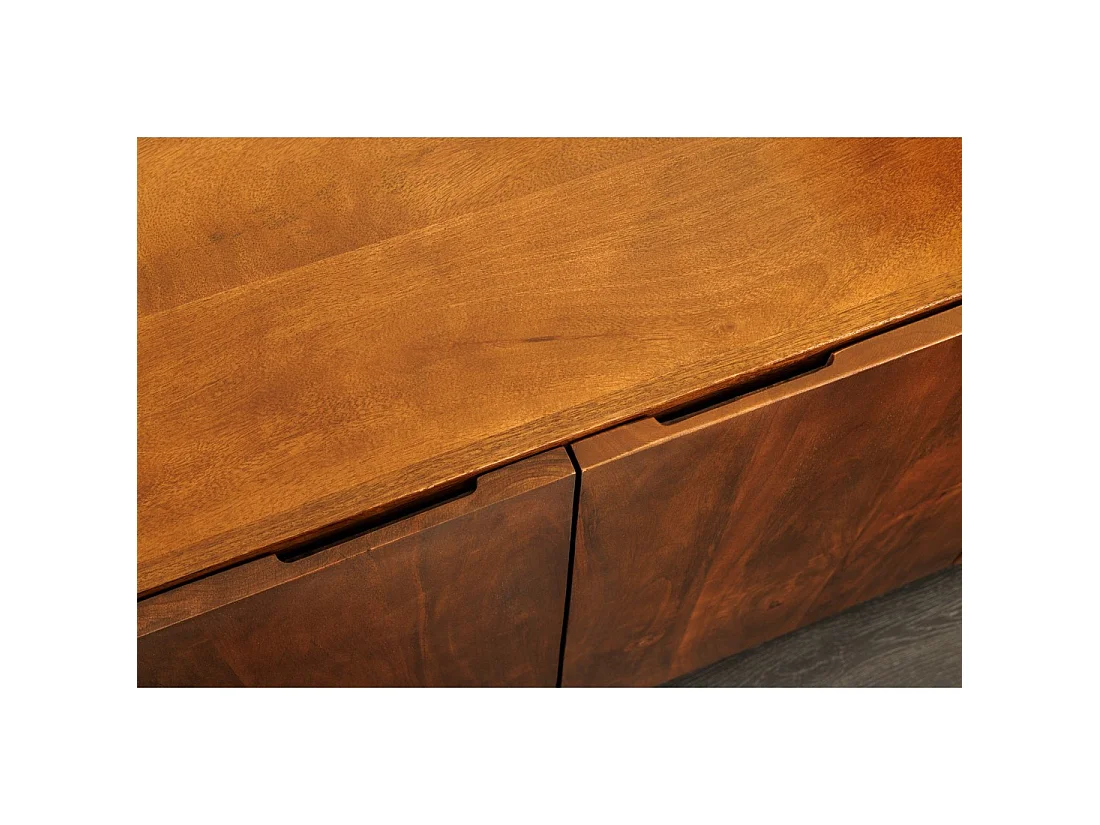 Buffet 175 cm 4 deuren massief hout bruin - Collectie NATURA