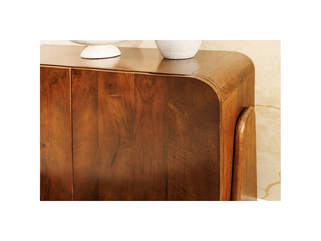 Buffet 175 cm 4 deuren massief hout bruin - Collectie NATURA