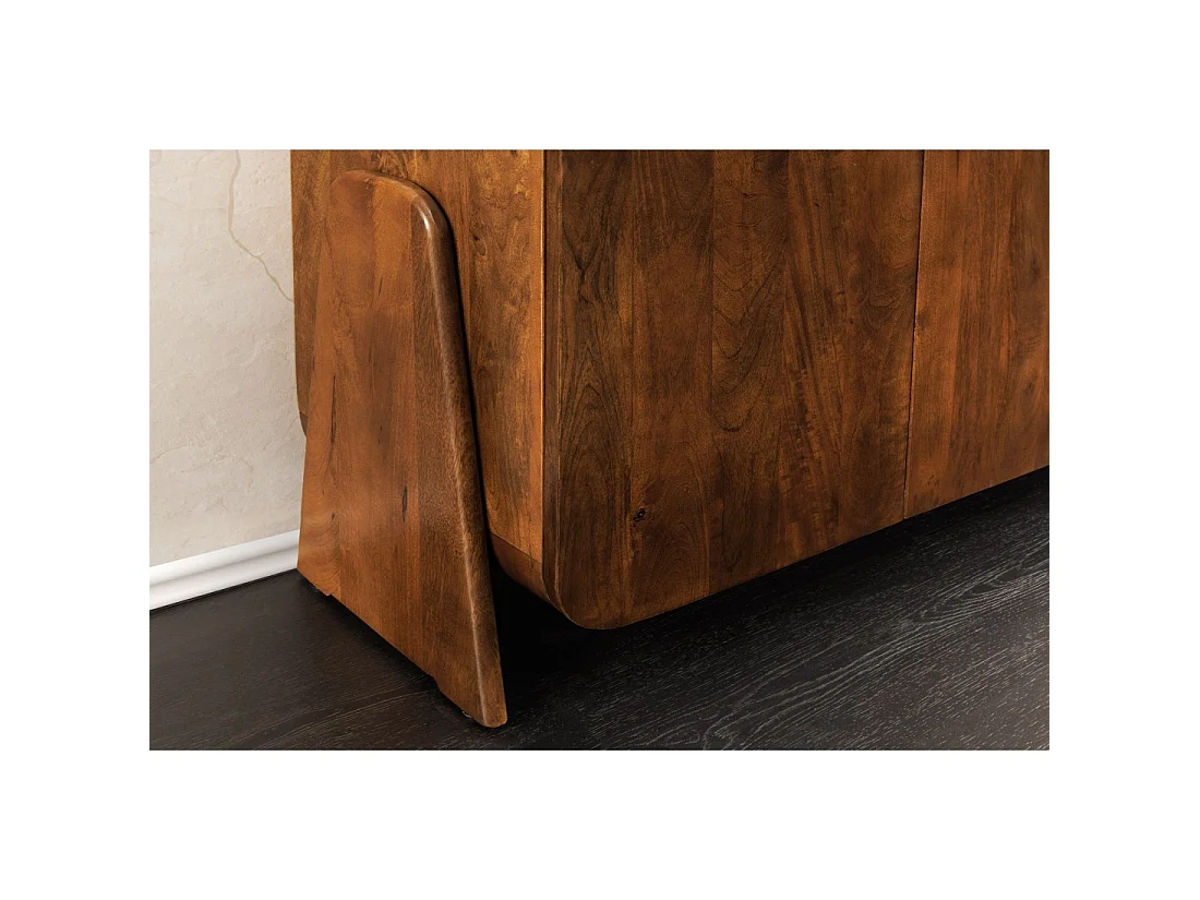 Buffet 175 cm 4 deuren massief hout bruin - Collectie NATURA
