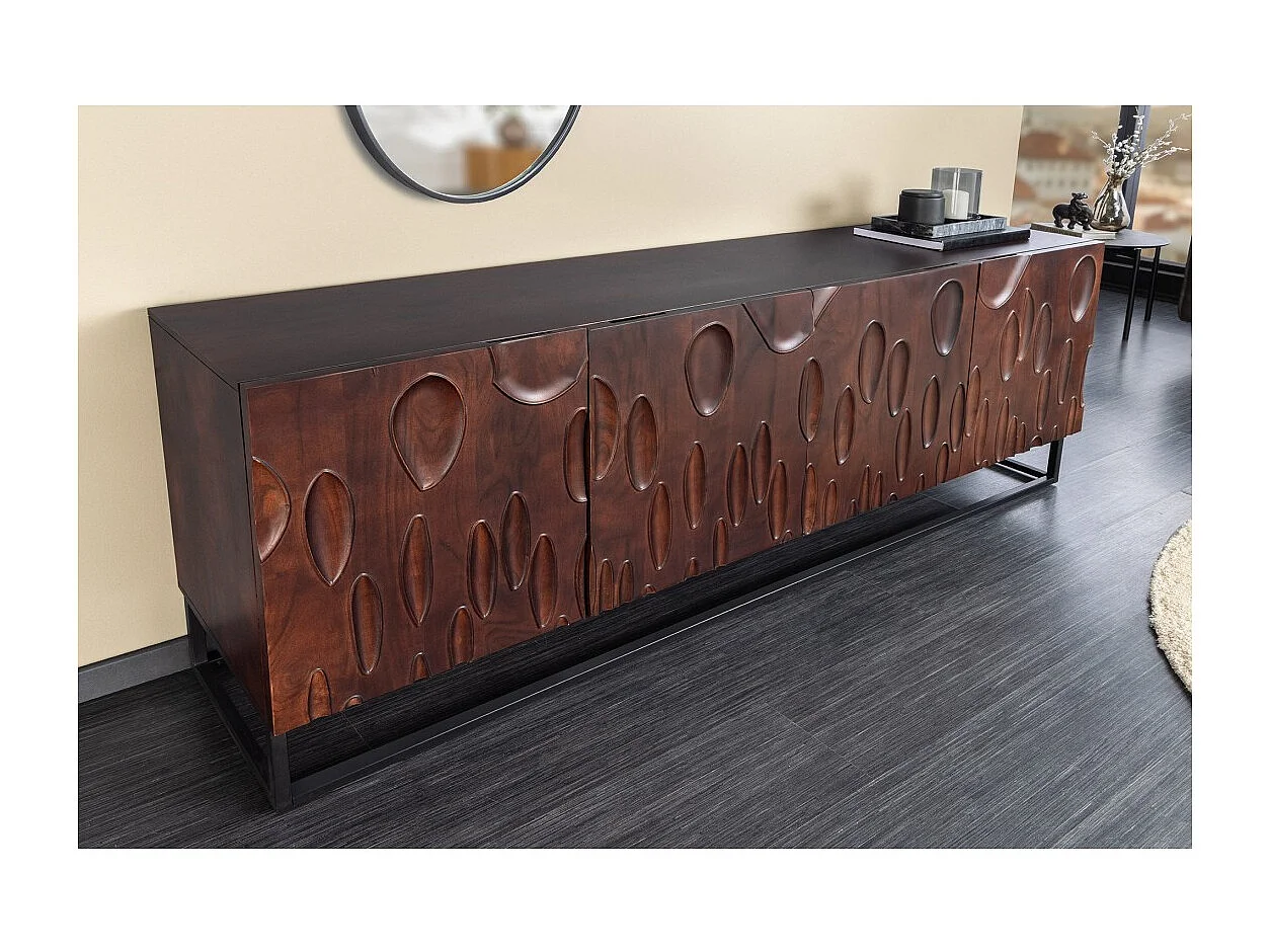Buffet 175 cm 4 deuren massief hout donker walnoot acacia – Collectie ORIGIN