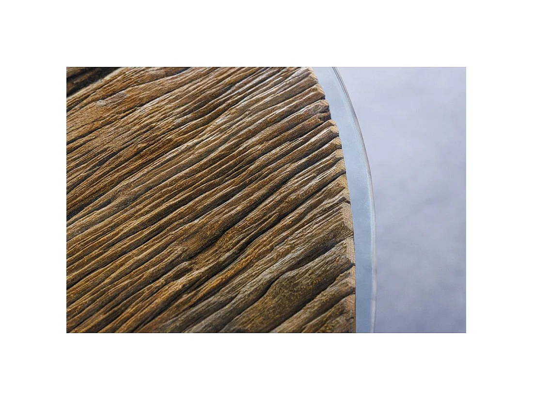 RAFTA 220 cm tafel – Blad van massief teakhout, gehard glas en verchroomd stalen frame