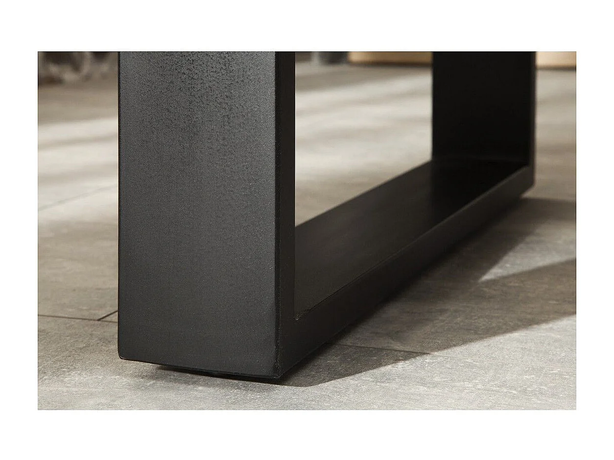 Table de salle à manger LODEN 160 cm – Plateau en bois massif de manguier et pieds en métal noir