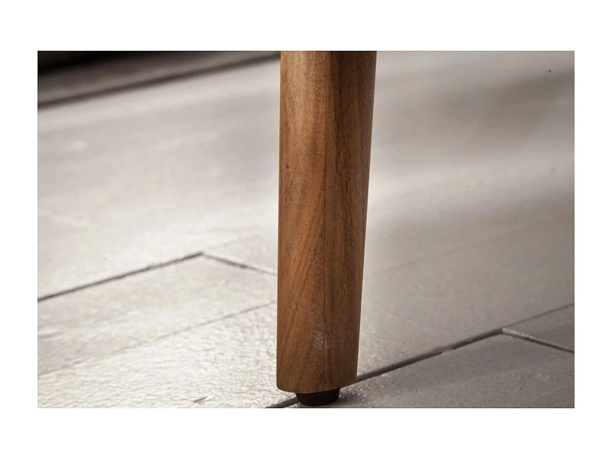 Table de salle à manger SCANI 160 cm – Plateau en bois massif d'acacia verni et structure assortie