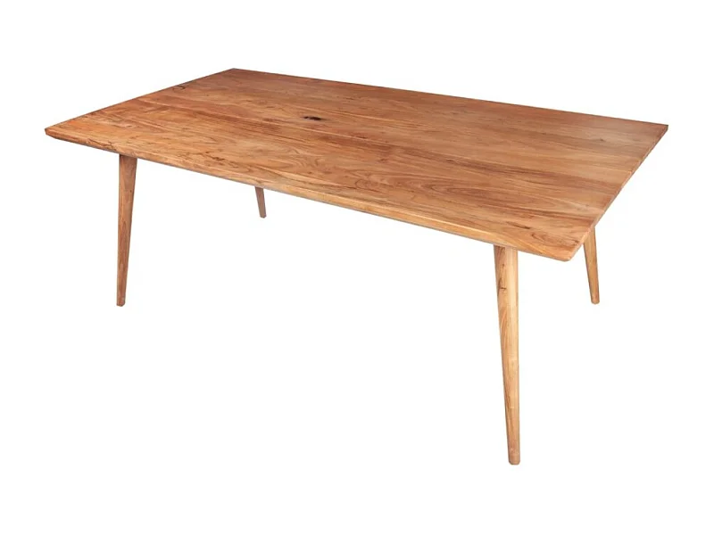 Table de salle à manger SCANI 160 cm – Plateau en bois massif d'acacia verni et structure assortie