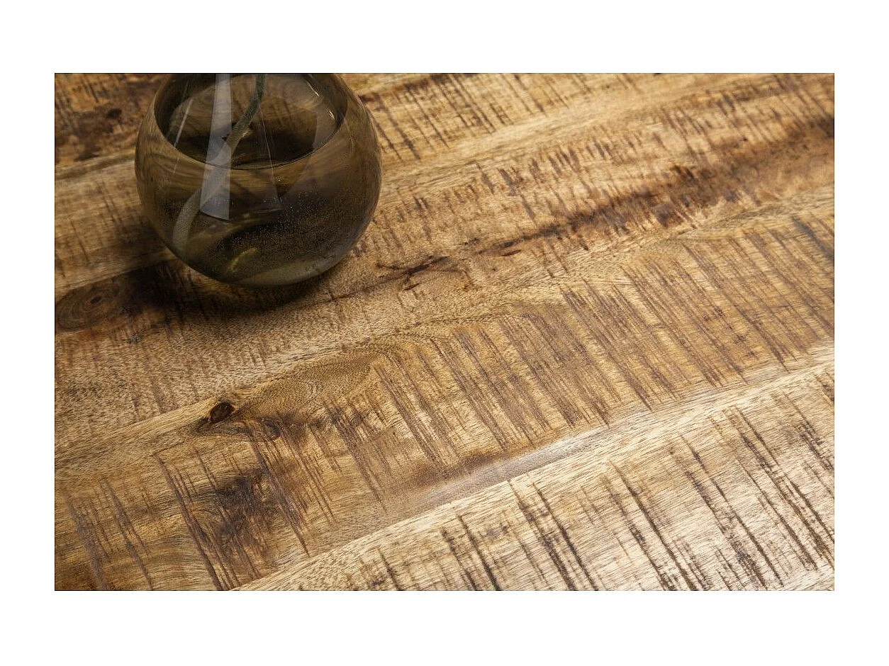 Table de salle à manger SOLARA 200 cm – Plateau en bois massif et métal noir