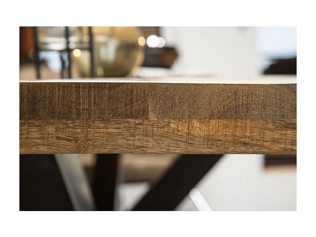Table de salle à manger SOLARA 200 cm – Plateau en bois massif et métal noir
