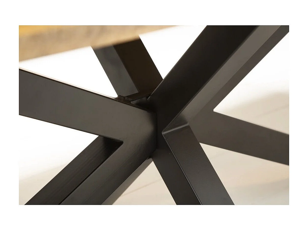 Table de salle à manger SOLARA 200 cm – Plateau en bois massif et métal noir