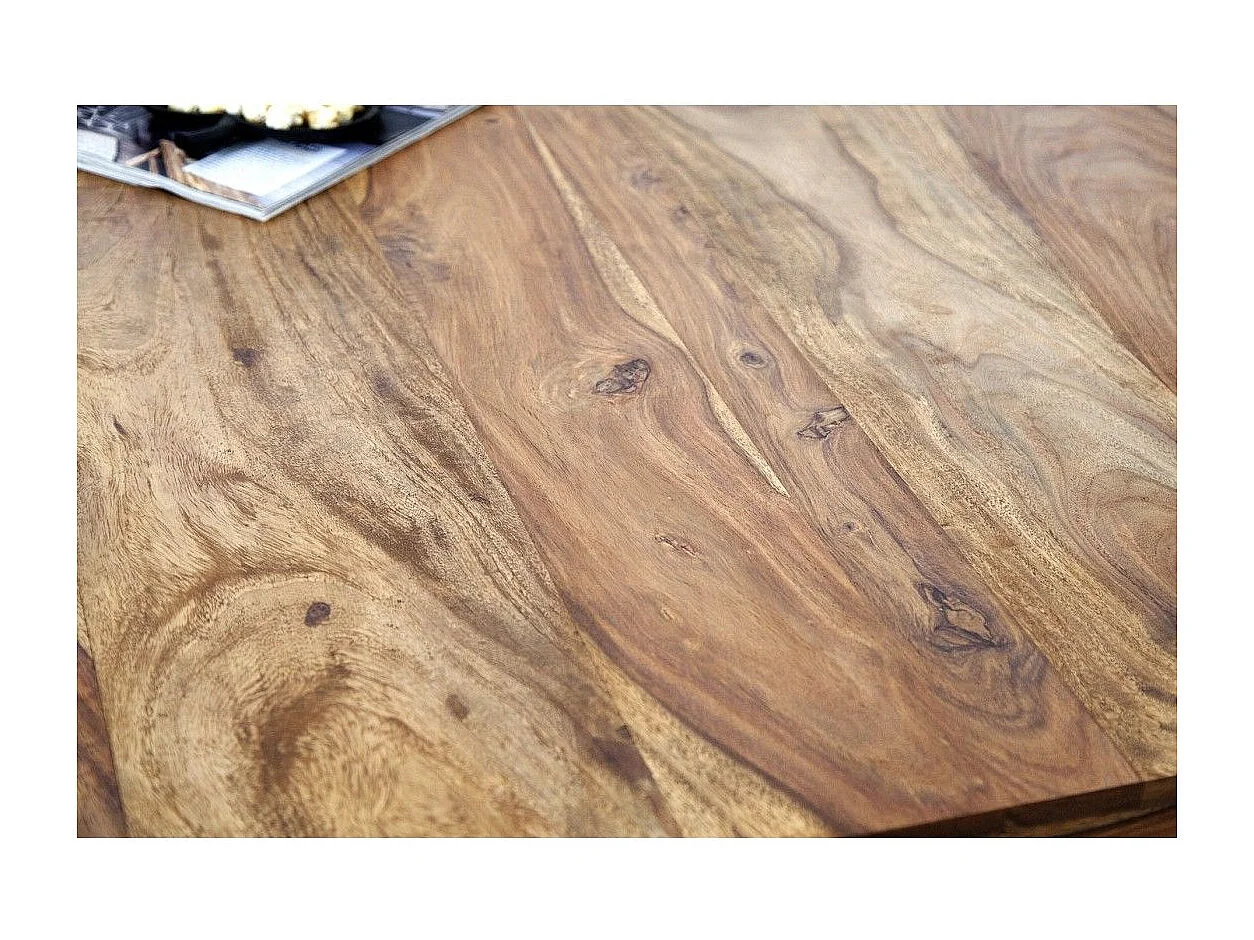 Table de salle à manger ORBO 160 cm – Table en bois massif de Sheesham verni