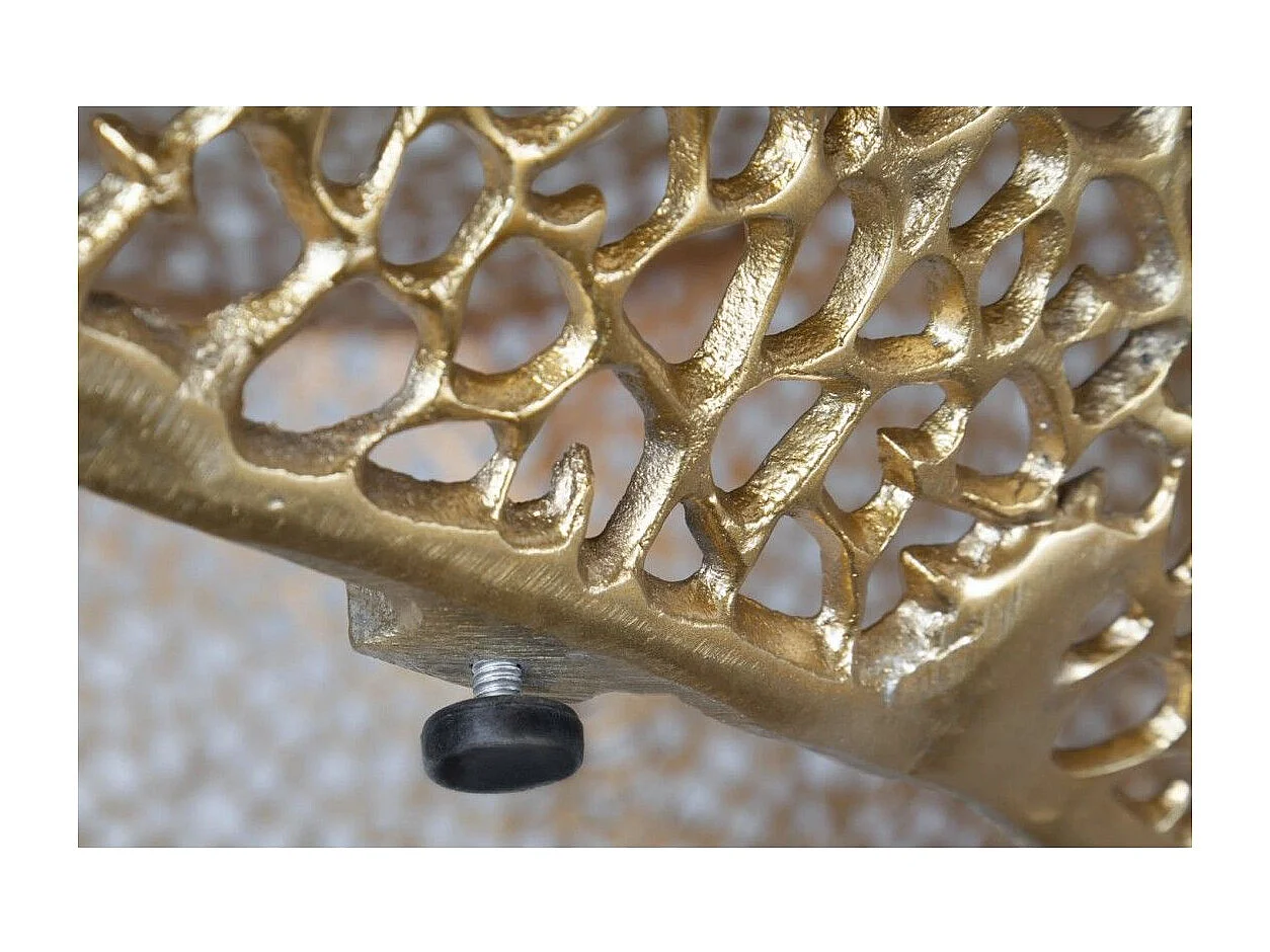 Ronde gouden METRIX salontafel 80 cm – Design salontafel in opengewerkt aluminium