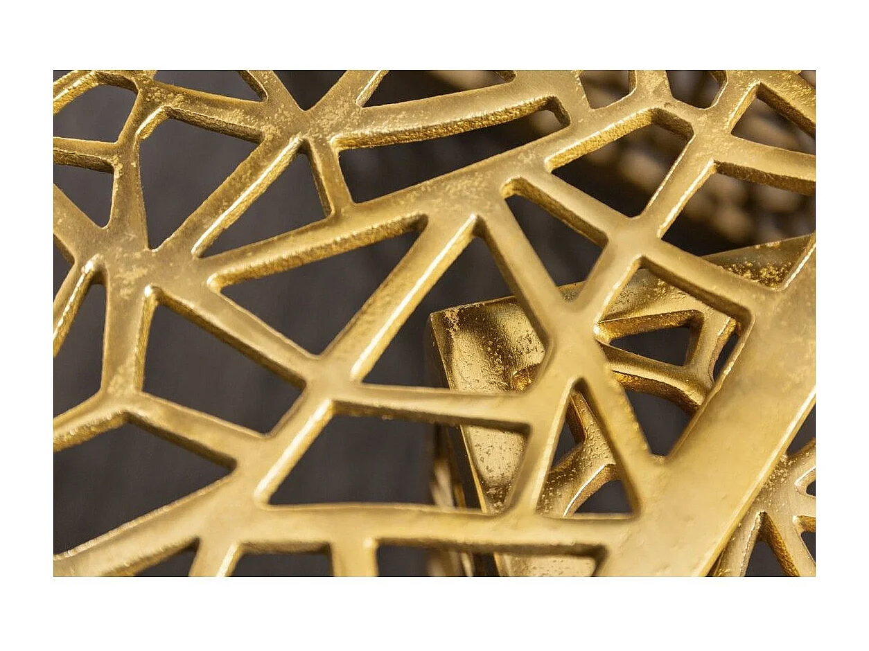 Nested lage tafels METRIX goudkleurig - Design salontafels van aluminium met geometrische patronen