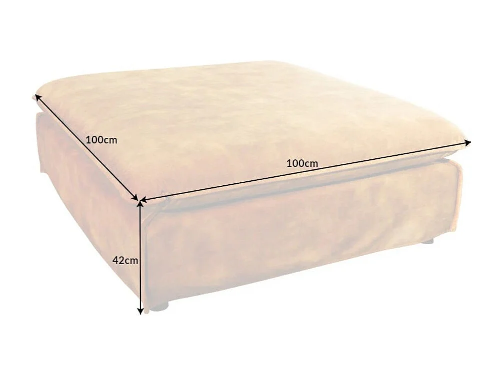 Pouf KALIA – Jaune moutarde – Velours – Pouf contemporain