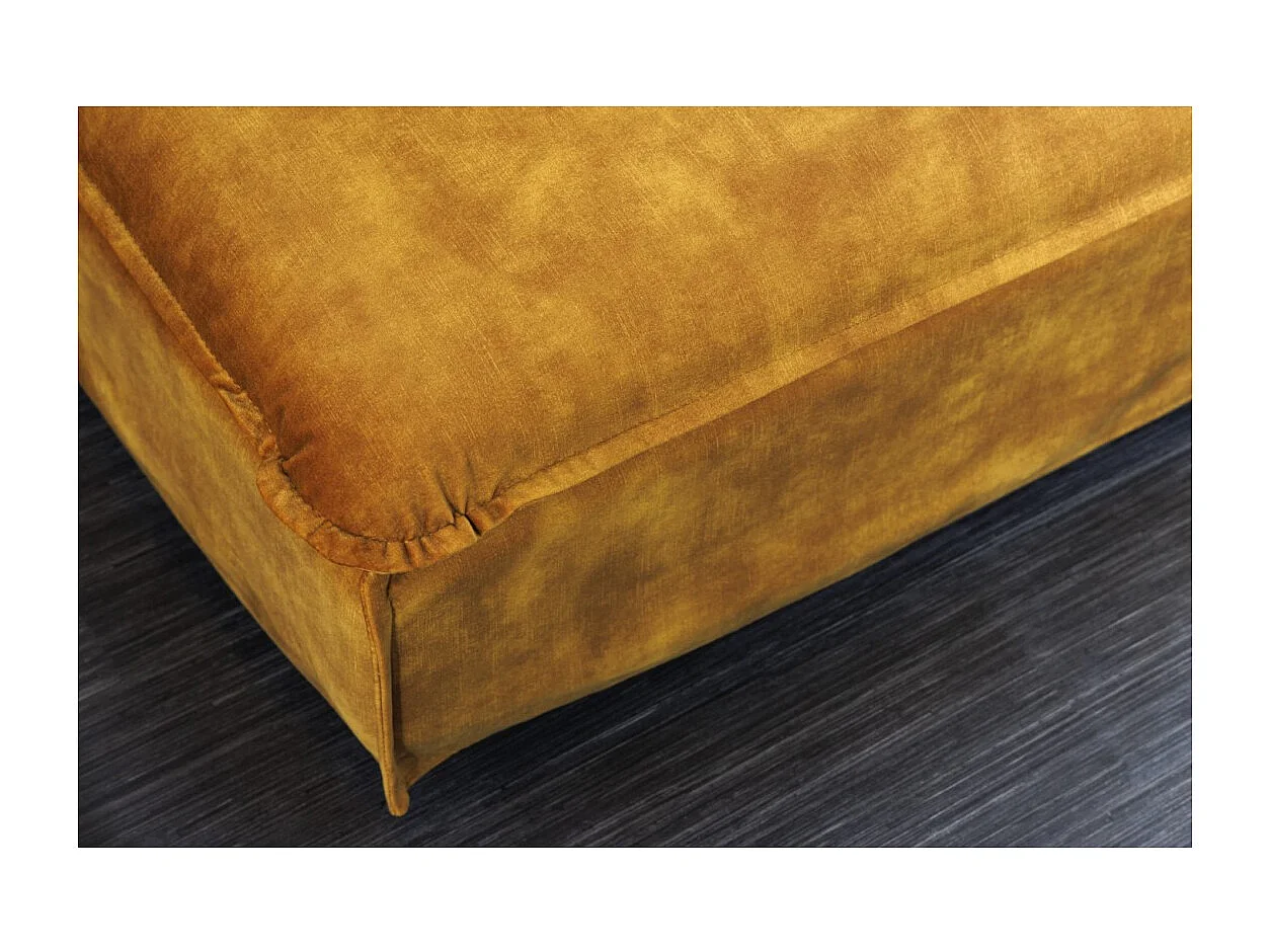 Pouf KALIA – Jaune moutarde – Velours – Pouf contemporain