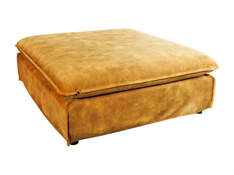 Pouf KALIA – Jaune moutarde – Velours – Pouf contemporain