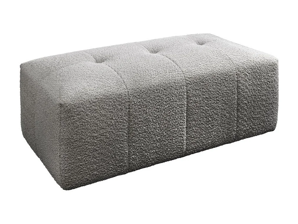 Pouf IMPERIA grijs – Klassieke poef in bouclé stof