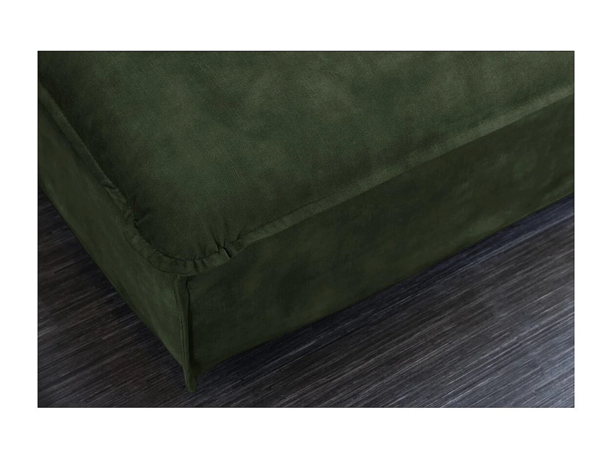 Pouf KALIA – Verde scuro – Velluto – Stile contemporaneo