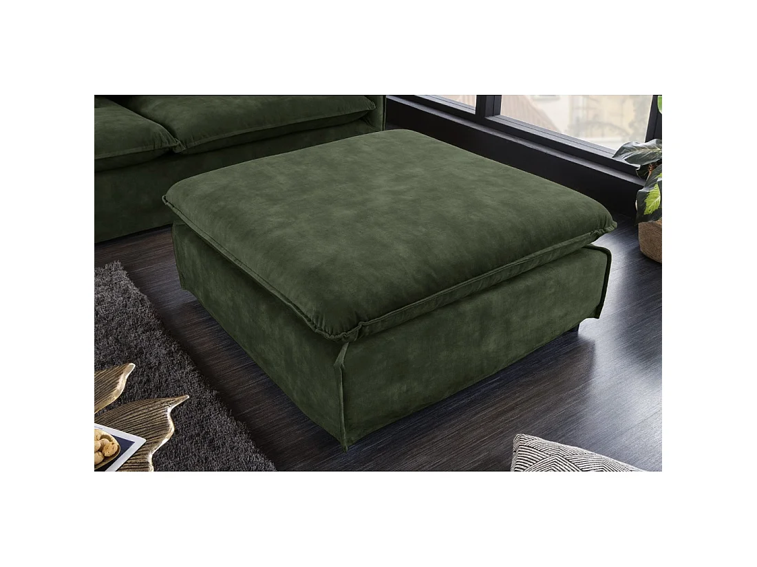 Pouf KALIA – Dunkelgrün – Samt – Zeitgenössischer Stil