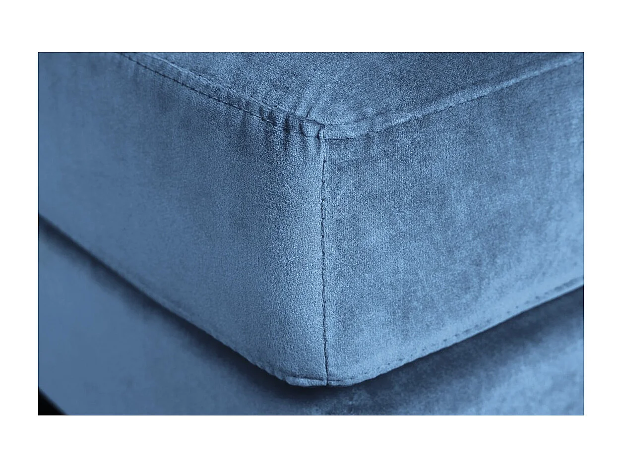 Puf KOLIRI azul turquesa – diseño cuadrado en terciopelo