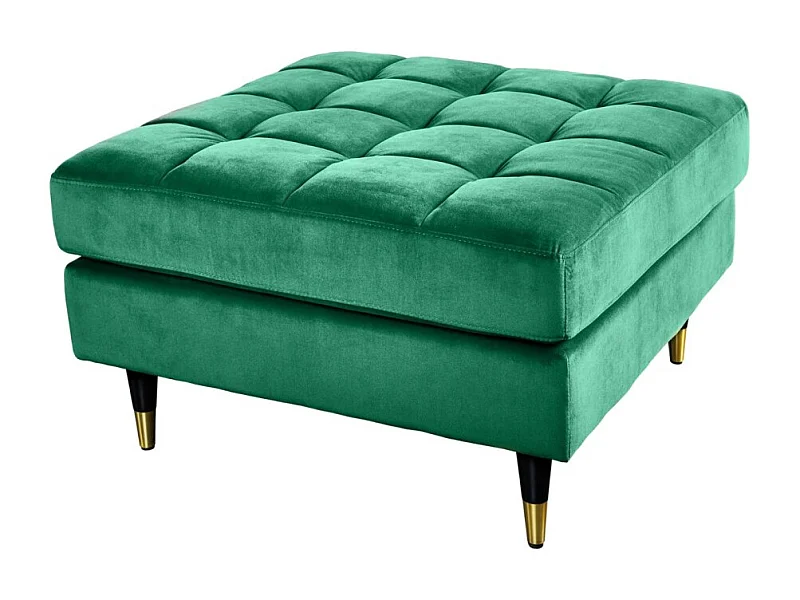 Pouf KOLIRI smaragdgroen – vierkant design in fluweel
