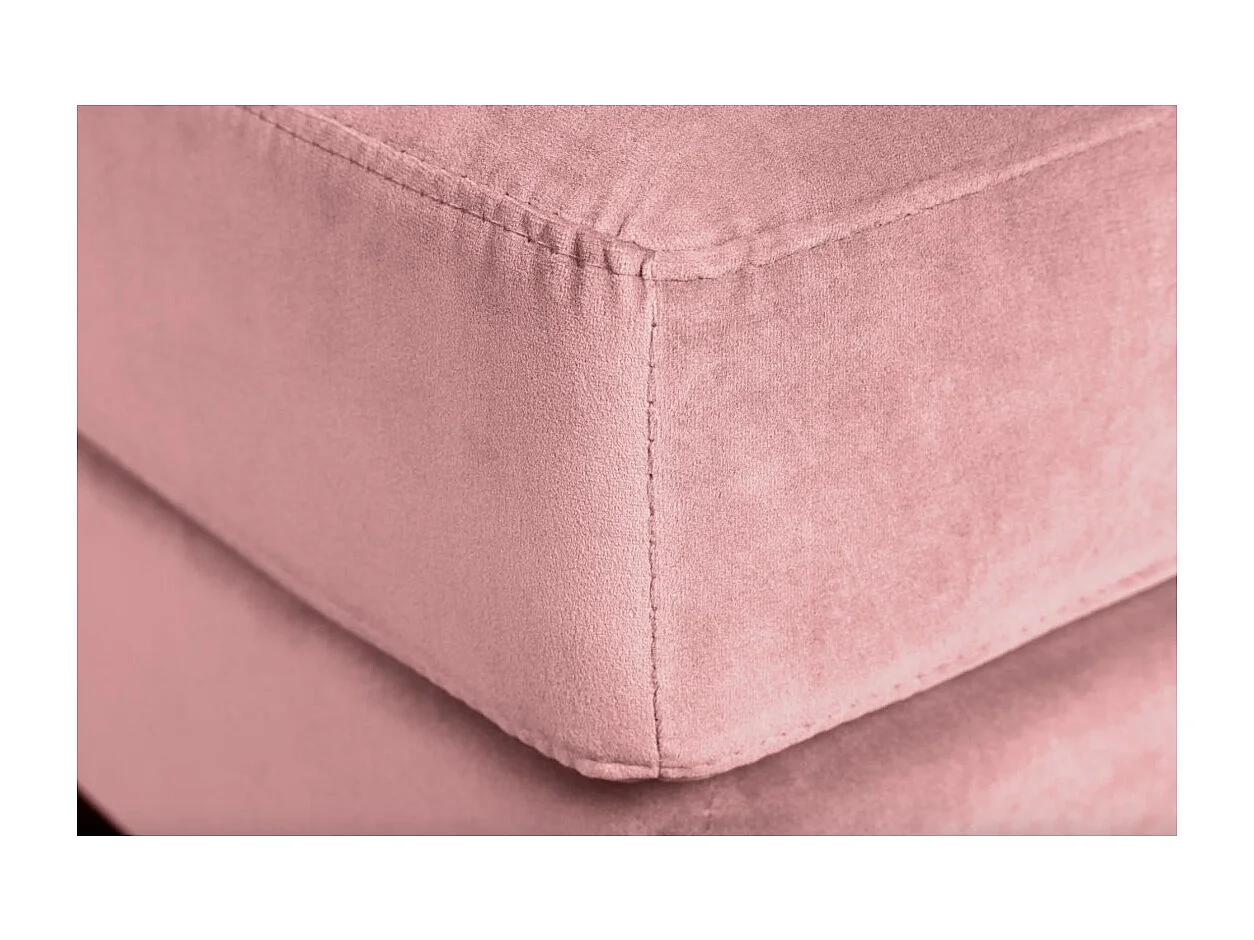 Pouf KOLIRI rosa cipria – design quadrato in velluto